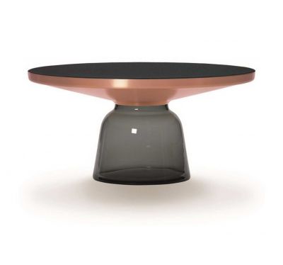 Bell Coffee Table Couchtisch von ClassiCon, Special Edition in Kupfer mit Glasfuß.
